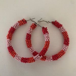 Fun Beaded Hoops